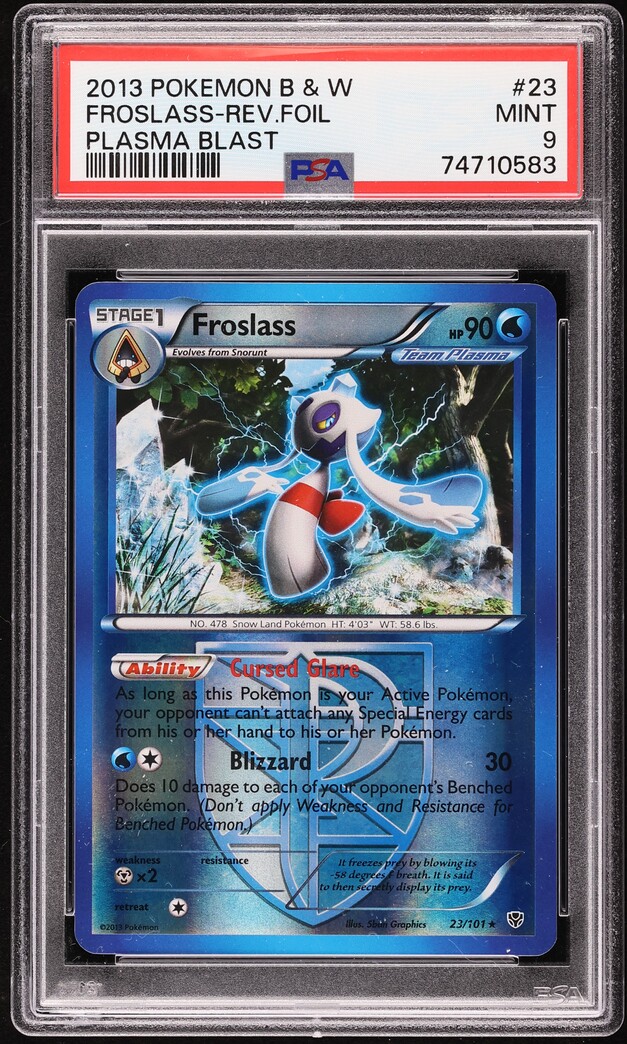 2013 Pokemon Black & White Plasma Blast Reverse Holo Froslass #23 PSA 9 MINT