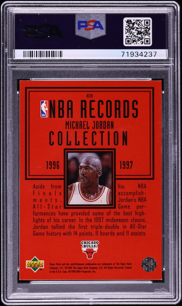 1997 Upper Deck Records Collection Michael Jordan #RC30 PSA 8 NM-MT