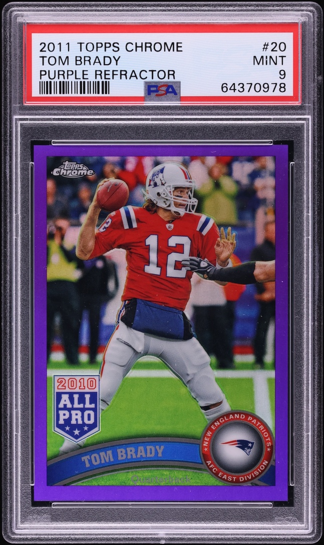 2011 Topps Chrome Purple Refractor Tom Brady /499 #20 PSA 9 MINT