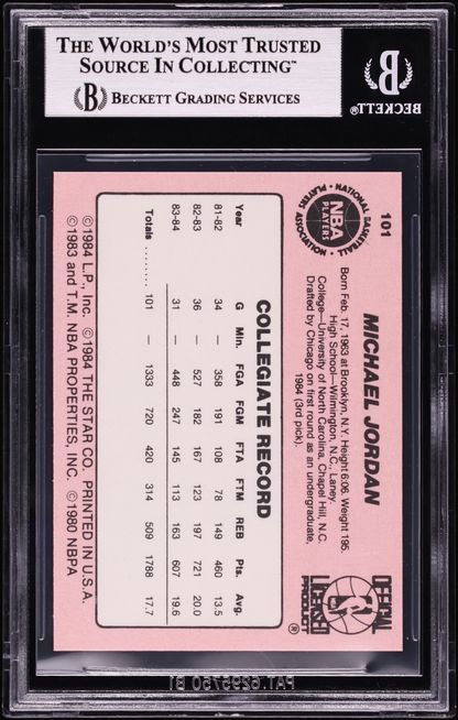 1984 Star Basketball Michael Jordan ROOKIE #101 BGS 8.5 NM-MT+
