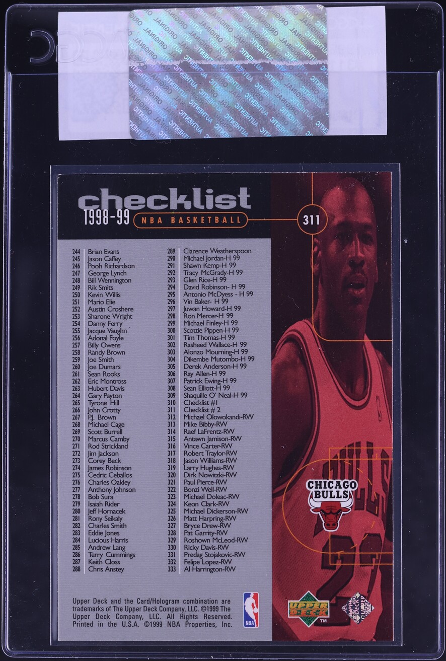 1998 Upper Deck Basketball Michael Jordan #311 CGC AUTH