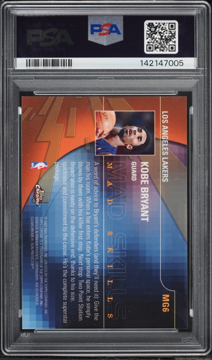 2001 Topps Chrome Mad Game Kobe Bryant #MG6 PSA 10 GEM MINT