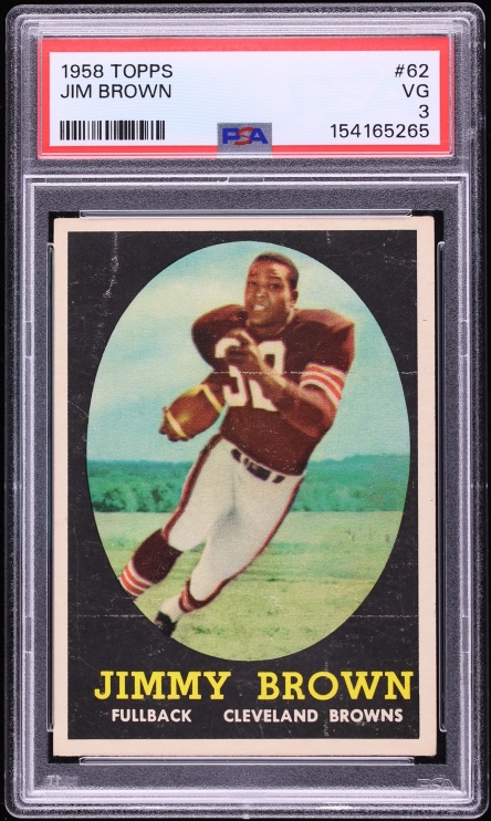 1958 Topps Football Jim Brown ROOKIE #62 PSA 3 VG