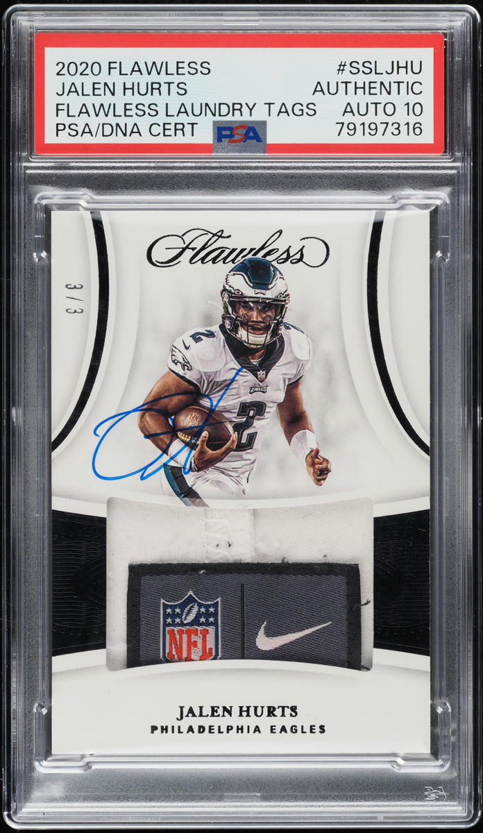 jalen hurts graded rookie card Jalen Hurts 2020 Leaf Stars Rookie Card #ST-82 (Gem Mint 10) – 1st Graded