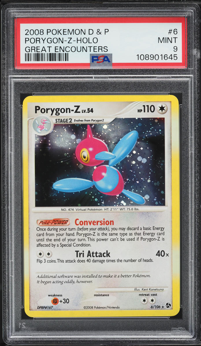 2008 Pokemon Diamond & Pearl Great Encounters Holo Porygon-Z #6 PSA 9 MINT