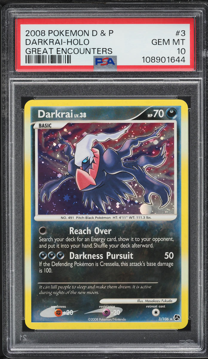 2008 Pokemon Diamond & Pearl Great Encounters Holo Darkrai #3 PSA 10 GEM MINT