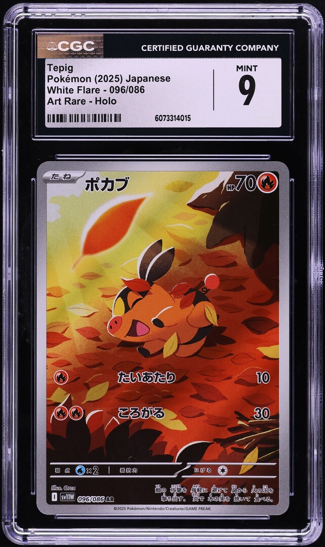 2025 Pokemon Japanese Scarlet & Violet White Flare AR Tepig #96 CGC 9 MINT