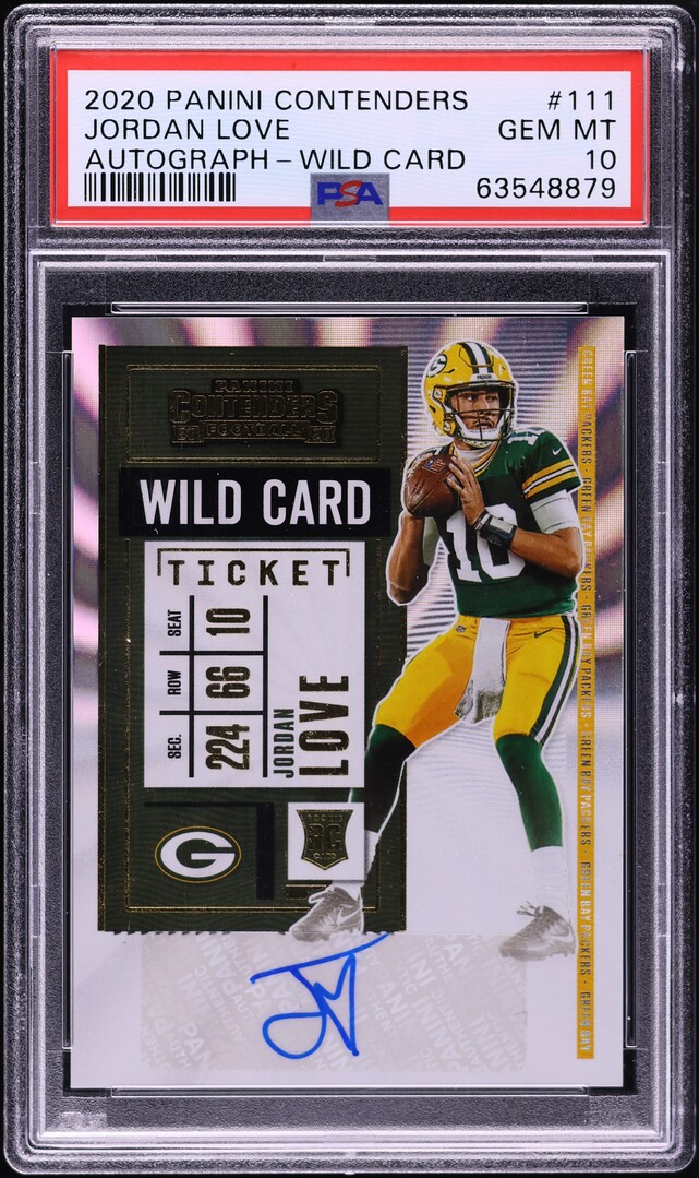 2020 Panini Contenders Wild Card Jordan Love ROOKIE AUTO #111 PSA 10 GEM MINT