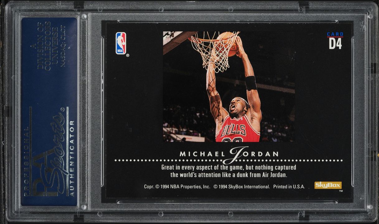 1993 Skybox Premium Dynamic Dunks Michael Jordan #D4 PSA 10 GEM MINT