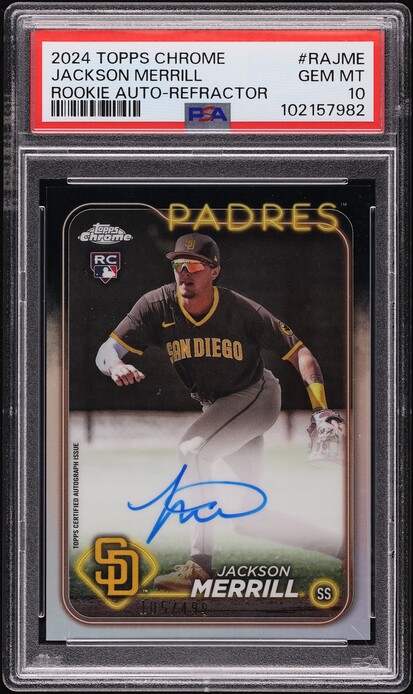 2024 Topps Chrome Green Refractor Jackson Merrill ROOKIE AUTO /99