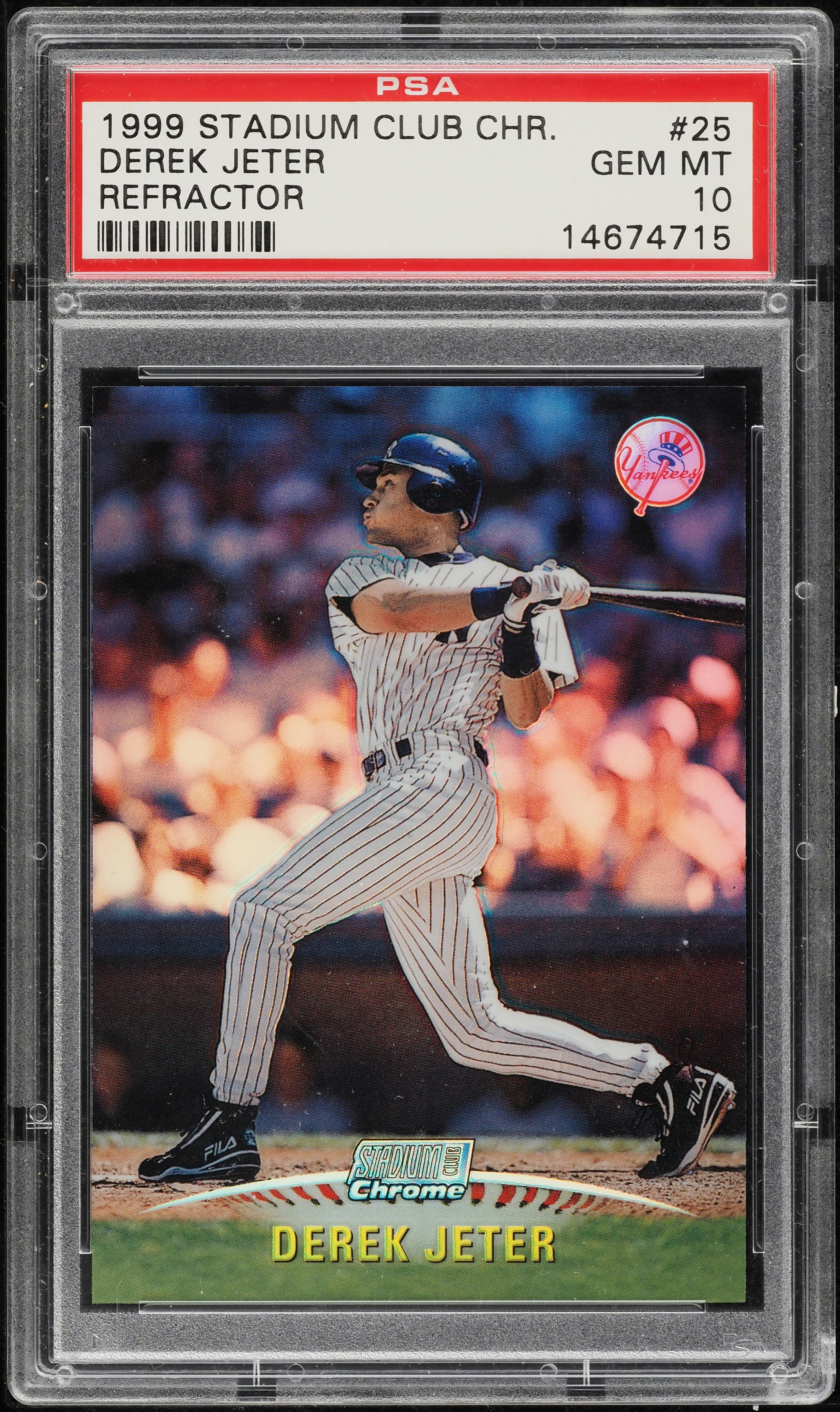 1999 Stadium Club Chrome Refractor Derek Jeter #SCC25 PSA 10