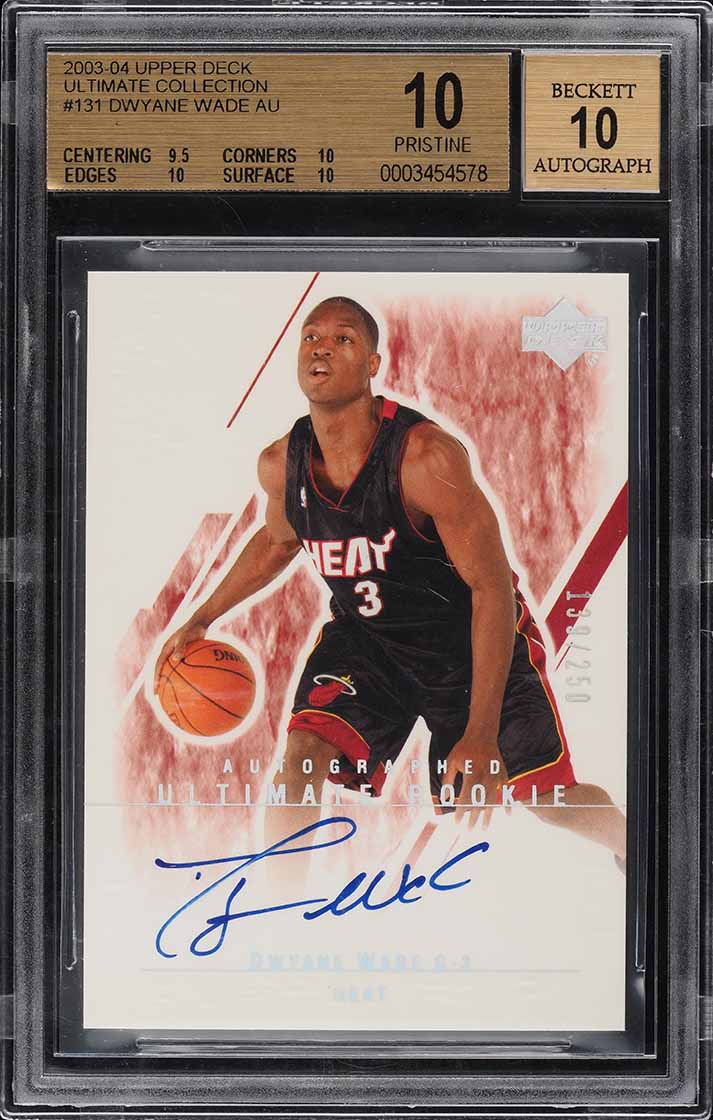 2003 Ultimate Collection Dwyane Wade ROOKIE RC AUTO 139/250 #131 BGS 10 ...