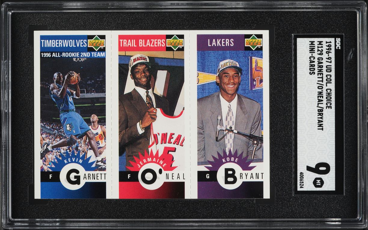 1996 Collector's Choice Mini Kevin Garnett Kobe Bryant ROOKIE SGC 9 MINT