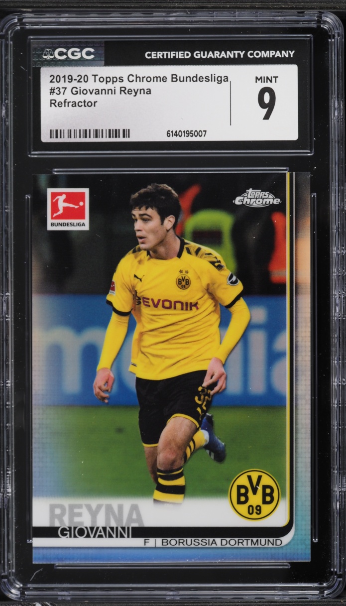 2019 Topps Chrome Bundesliga Refractor Giovanni Reyna ROOKIE #37 CGC 9 MINT