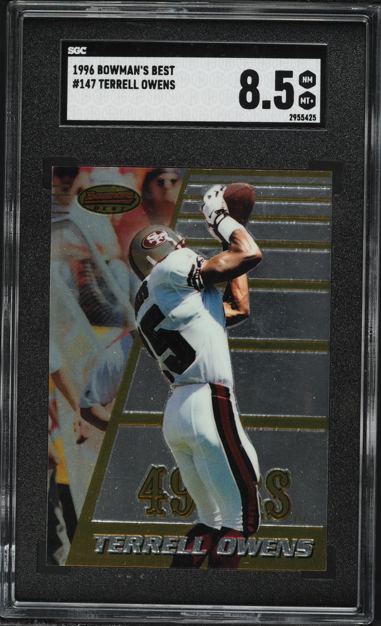 1996 Bowman's Best Terrell Owens ROOKIE #147 SGC 8.5 NM-MT+