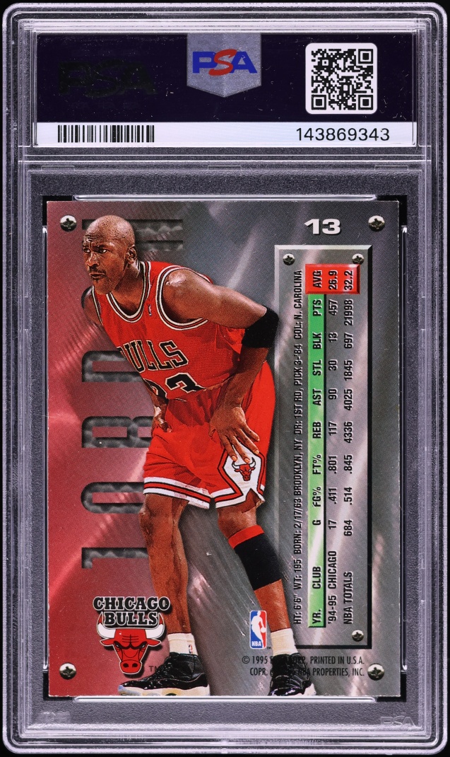 1995 Metal Silver Spotlight Michael Jordan #13 PSA 6 EXMT