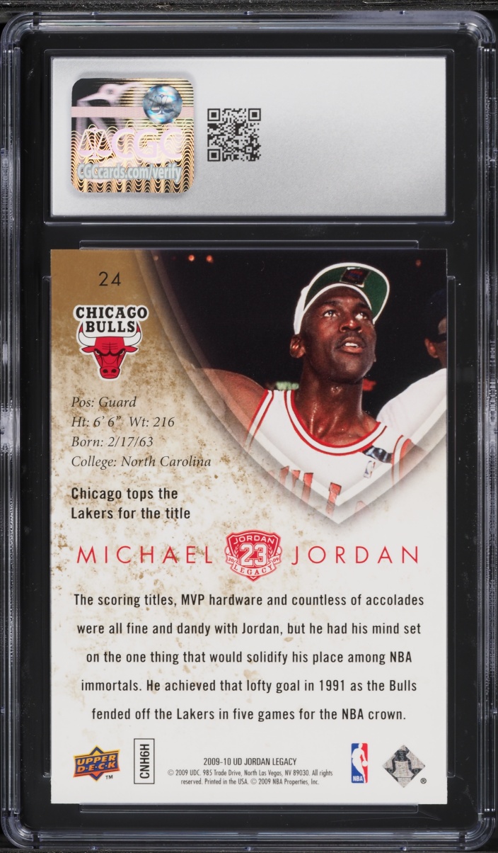2009 Upper Deck Jordan Legacy Michael Jordan #24 CGC 10 GEM MINT