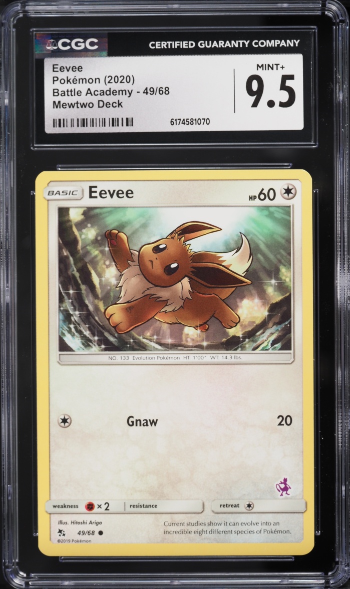 2020 Pokemon Sun & Moon Battle Academy Mewtwo Deck Eevee #49 CGC 9.5 MINT+