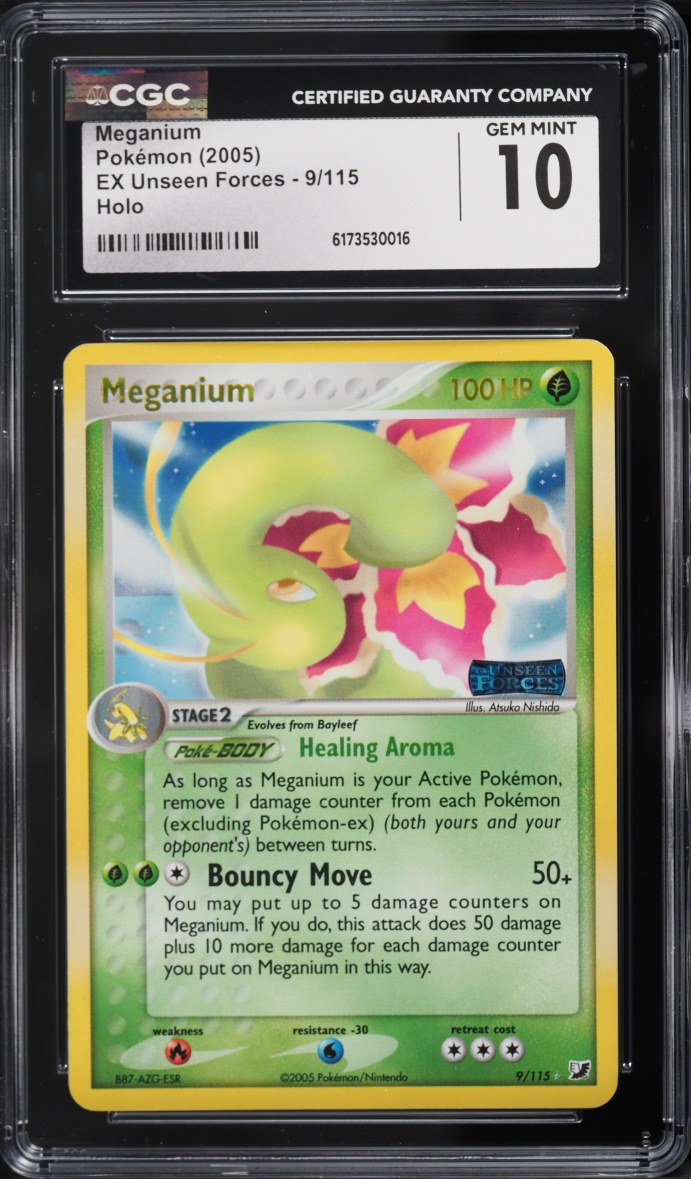 2005 Pokemon EX Unseen Forces Holo Meganium #9 CGC 10 GEM MINT
