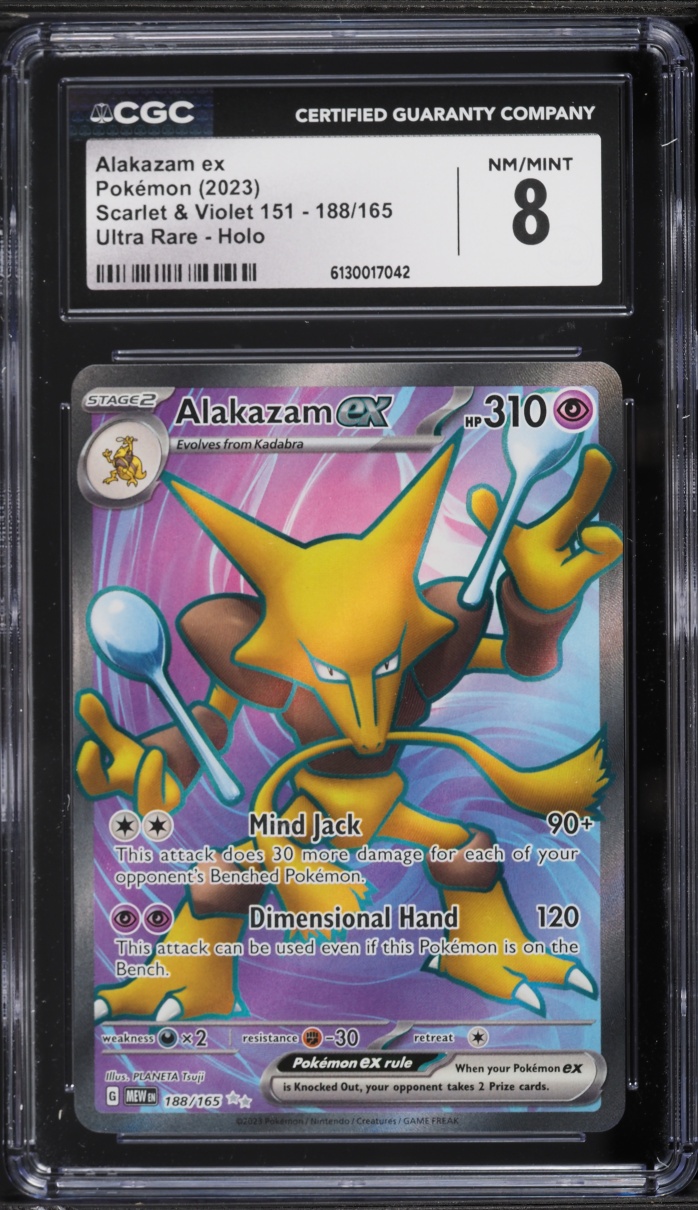 2023 Pokemon Scarlet & Violet 151 Full Art Alakazam ex #188 CGC 8 NM-MT