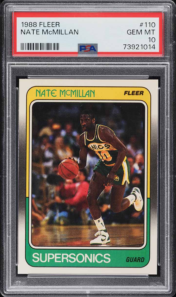 1988 Fleer Basketball Nate McMillan #110 PSA 10 GEM MINT