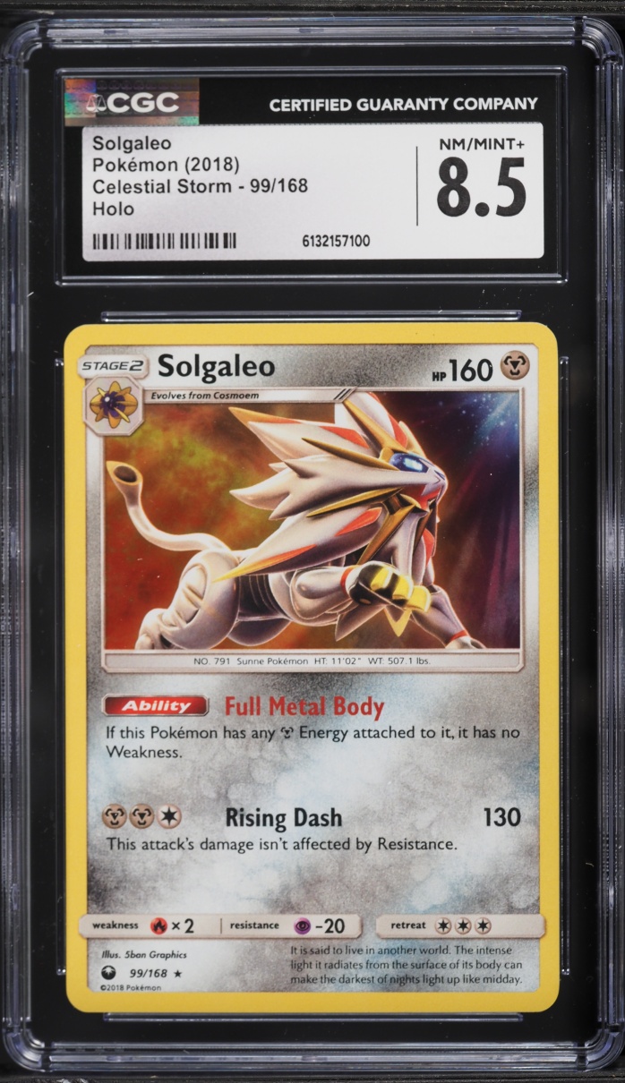 2018 Pokemon Sun & Moon Celestial Storm Holo Solgaleo #99 CGC 8.5 NM-MT+