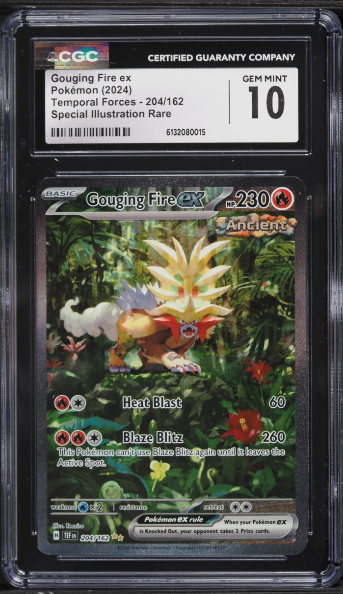 2024 Pokemon Scarlet & Violet Temporal Forces SIR Gouging Fire ex #204 CGC 10 GEM MINT