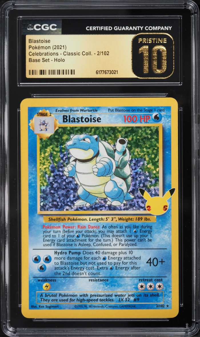 2021 Pokemon Sword & Shield Celebrations Classic Collection Holo Blastoise #2 CGC 10 PRISTINE