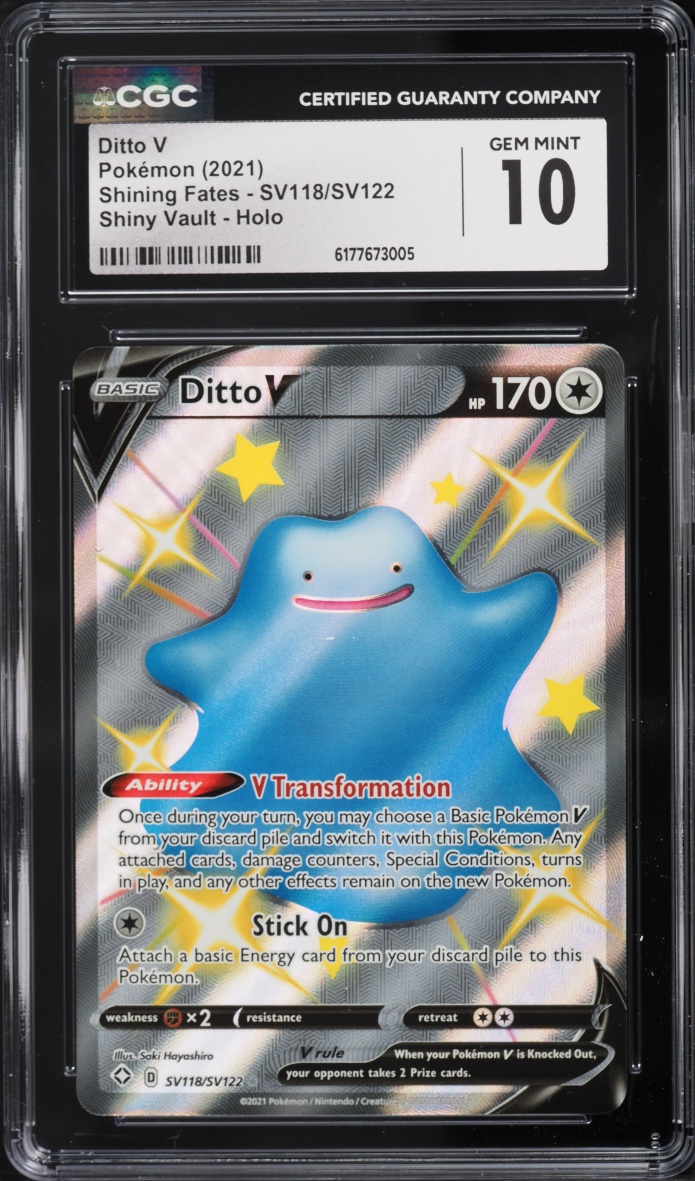 2021 Pokemon Sword & Shield Shining Fates Shiny Ditto V #SV118 CGC 10 GEM MINT