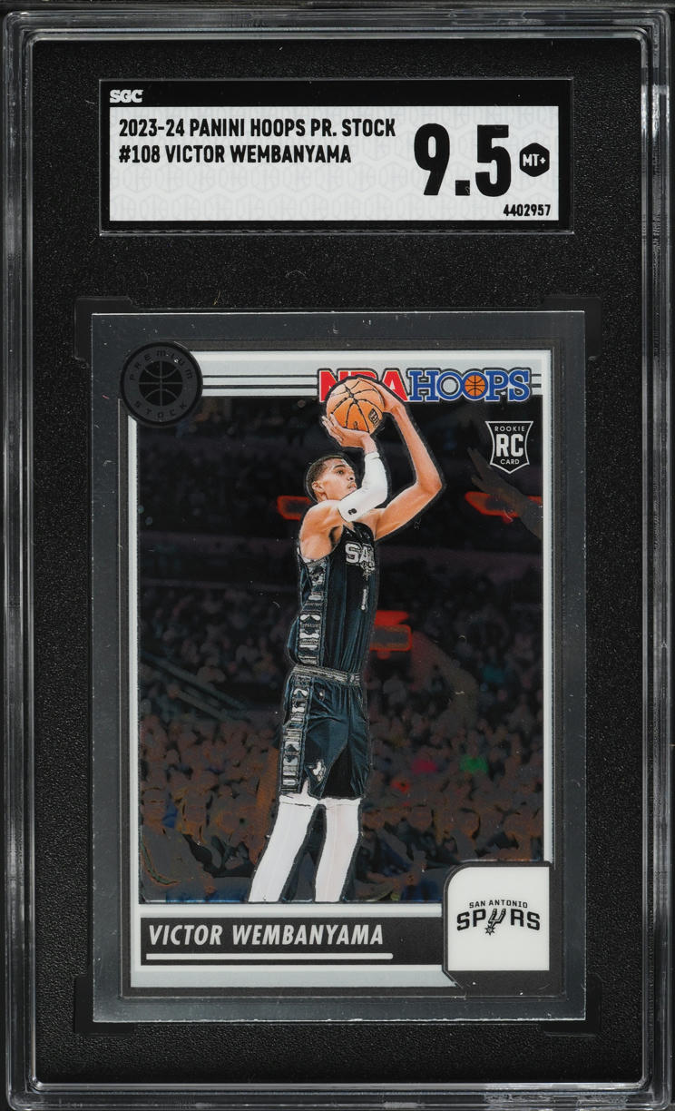 2023 Hoops Premium Stock Victor Wembanyama ROOKIE #108 SGC 9.5 MINT+