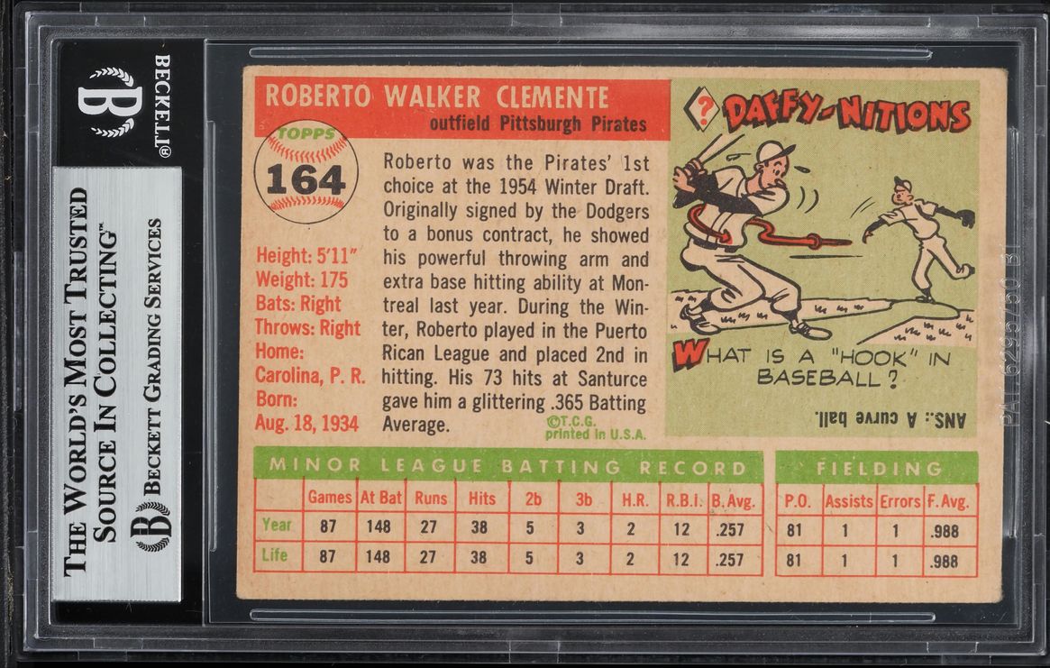 1955 Topps Roberto Clemente ROOKIE #164 BGS 4 VGEX