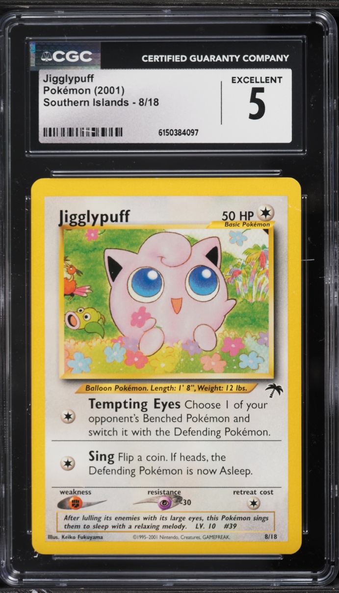 2001 Pokemon Southern Islands Jigglypuff #8 CGC 5 EX