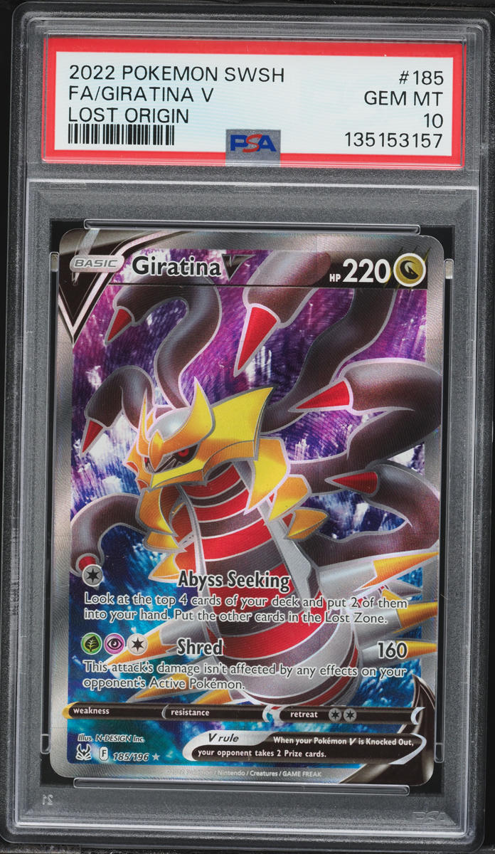 2022 Pokemon Sword & Shield Lost Origin Alt Art Giratina V #185 PSA 10 GEM MINT