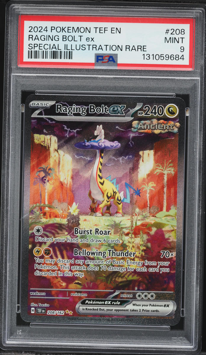 2024 Pokemon Scarlet & Violet Temporal Forces SIR Raging Bolt ex #208 PSA 9 MINT