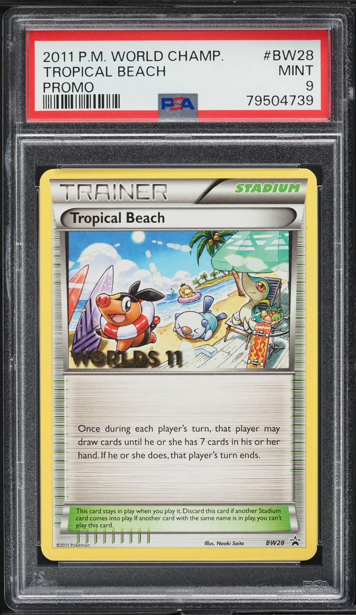 2011 Pokemon BW World Championships Promo Tropical Beach #BW28 PSA 9 MINT