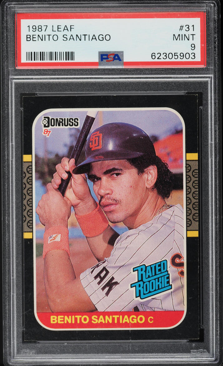 1987 Leaf Benito Santiago ROOKIE #31 PSA 9 MINT