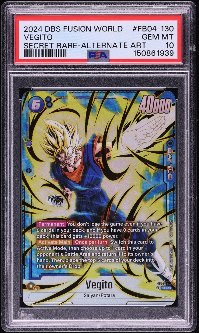 2024 Dragon Ball Super Fusion World Ultra Limit Alt Art Vegito SCR #FB04-130 PSA 10 GEM MINT