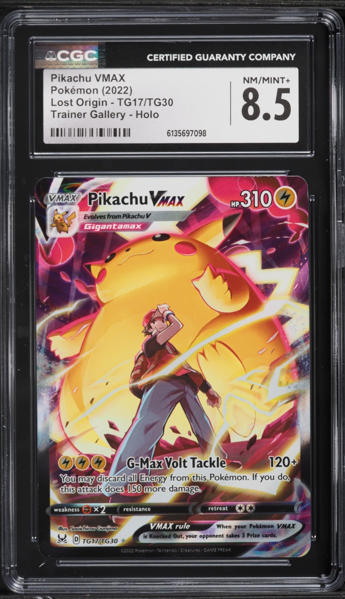 2022 Pokemon Sword & Shield Lost Origin CHR Pikachu VMAX #TG17 CGC 8.5 NM-MT+