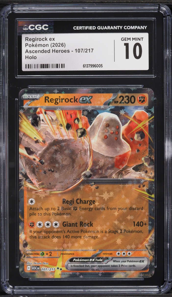 2026 Pokemon Mega Evolution Ascended Heroes Holo Regirock ex #107 CGC 10 GEM MINT