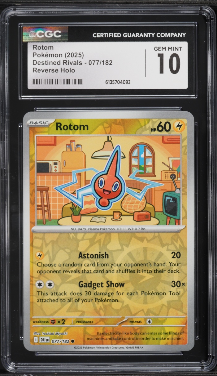 2025 Pokemon Scarlet & Violet Destined Rivals Reverse Holo Rotom #77 CGC 10 GEM MINT