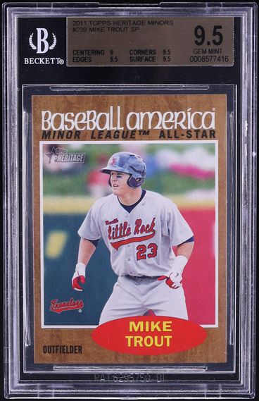 2011 Topps Heritage Minors Mike Trout SP ROOKIE #239 BGS 9.5 GEM MINT
