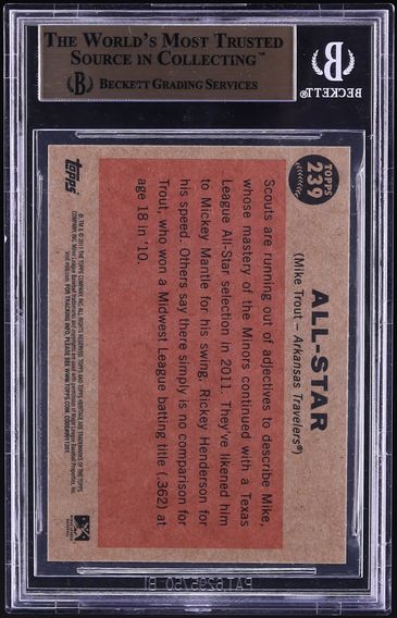 2011 Topps Heritage Minors Mike Trout SP ROOKIE #239 BGS 9.5 GEM MINT