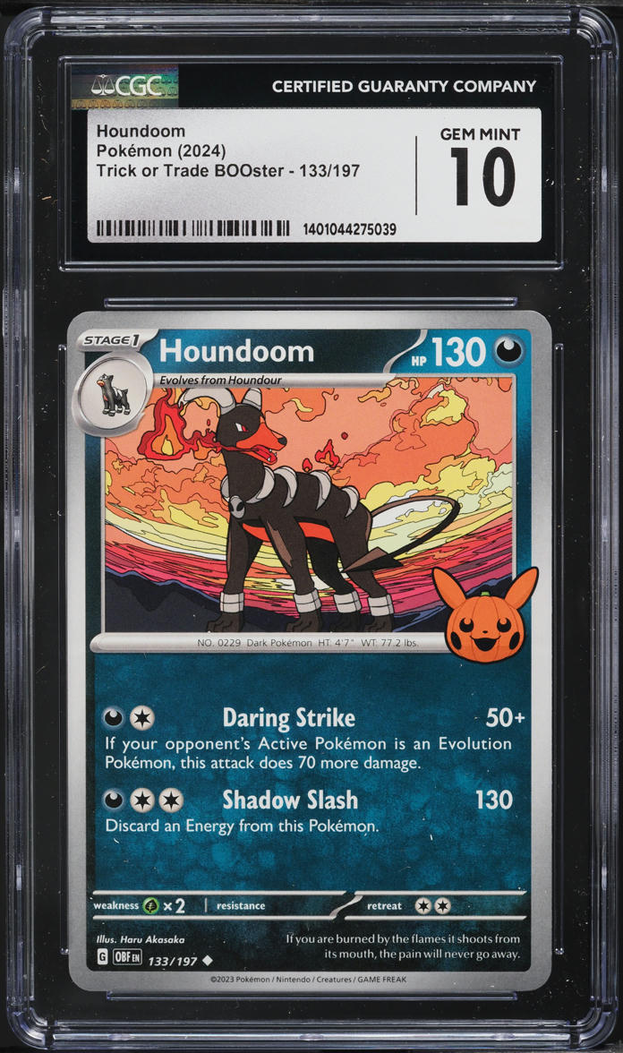 2024 Pokemon Scarlet & Violet Trick Or Trade Houndoom #133 CGC 10 GEM MINT