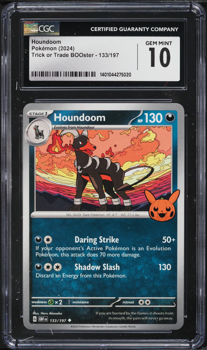 2024 Pokemon Scarlet & Violet Trick Or Trade Houndoom #133 CGC 10 GEM MINT