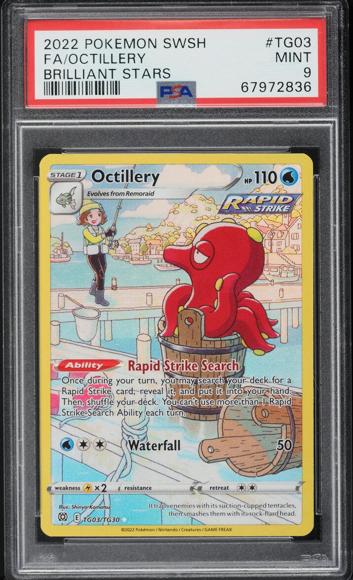 2022 Pokemon Sword & Shield Brilliant Stars CHR Octillery #TG03 PSA 9 MINT