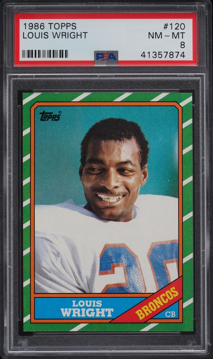 1986 Topps Football Louis Wright #120 PSA 8 NM-MT