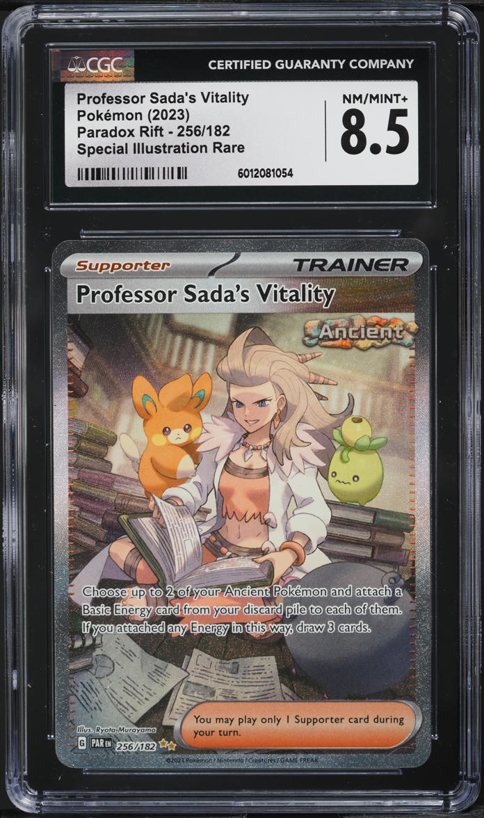 2023 Pokemon Scarlet & Violet Paradox Rift SIR Professor Sada's Vitality #256 CGC 8.5 NM-MT+