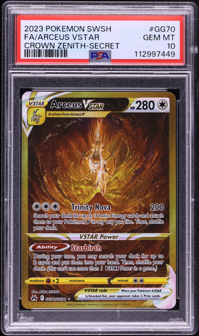 2023 Pokemon Sword & Shield Crown Zenith Gold Rare Arceus VSTAR #GG70 PSA 10 GEM MINT