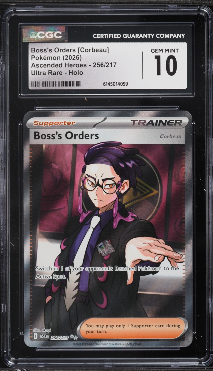 2026 Pokemon Mega Ascended Heroes Full Art Boss's Orders #256 CGC 10 GEM MINT