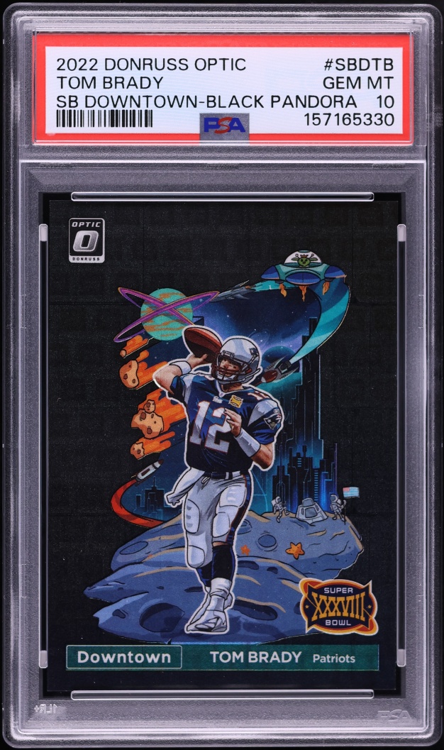 2022 Donruss Optic Super Bowl Downtown Black Pandora Tom Brady /25 #SBD-TB PSA 10 GEM MINT